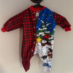 Festive Red and Blue Kids One Piece Snowden 3 months